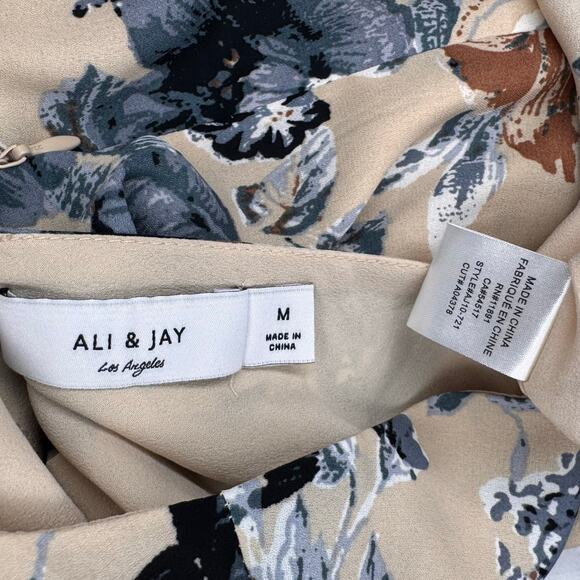 NWT Ali & Jay Merci Tan Floral Ruffle Dress - Picture 4 of 8